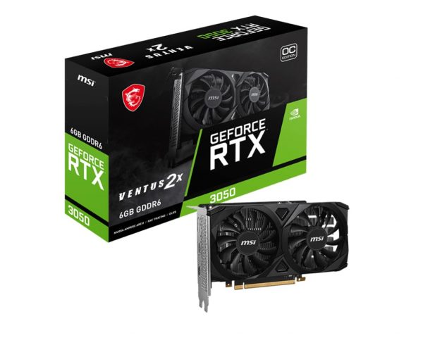 MSI GeForce RTX 3050 VENTUS 2X OC 6GB GDDR6X PCI-Express Graphics Card