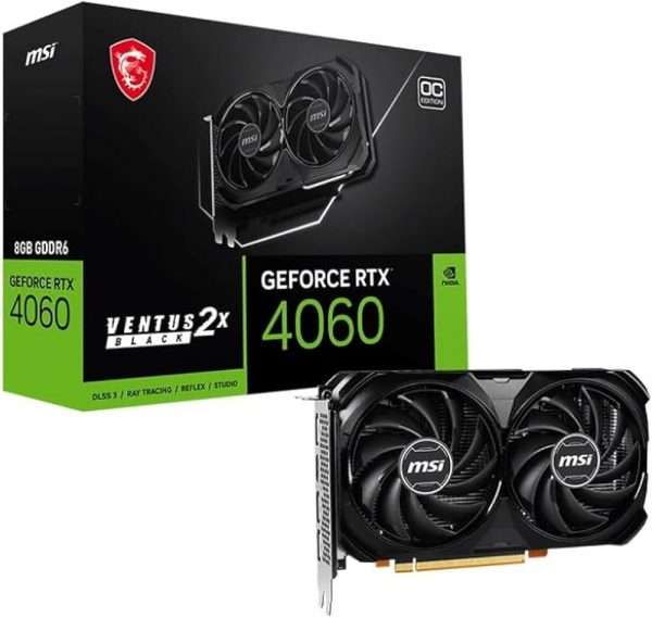 MSI GeForce RTX 4060 Ventus 2X OC 8GB GDDR6 PCI-Express Graphics Card