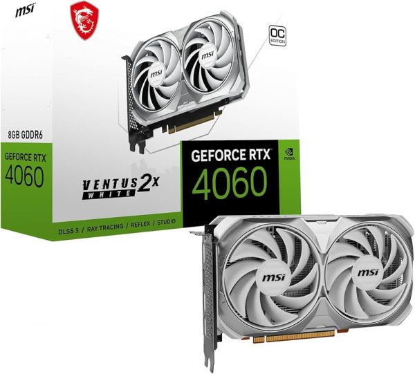 MSI GeForce RTX 4060 VENTUS 2X WHITE OC 8GB GDDR6 PCI-Express Graphics Card