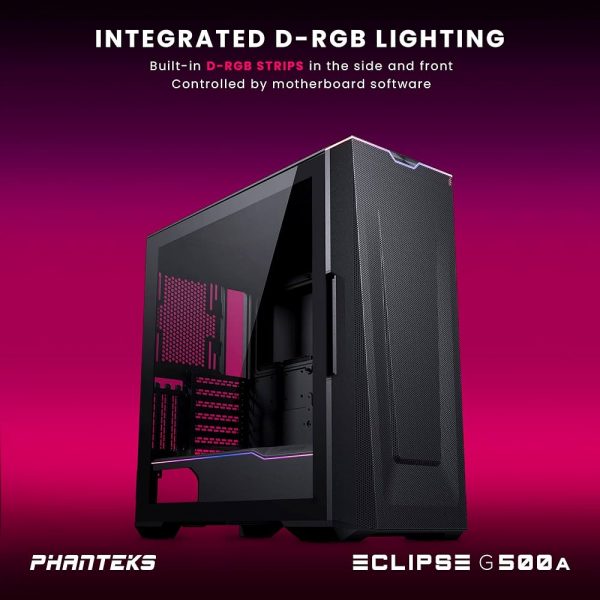 Phanteks Eclipse G500A Fanless Mid-tower PC case - Black - Image 7