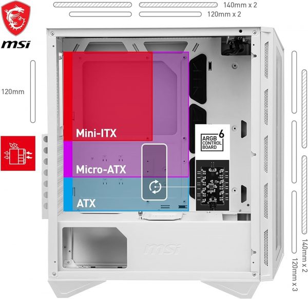 MSI MPG GUNGNIR 110R WHITE Mid Tower Gaming Case - Image 3