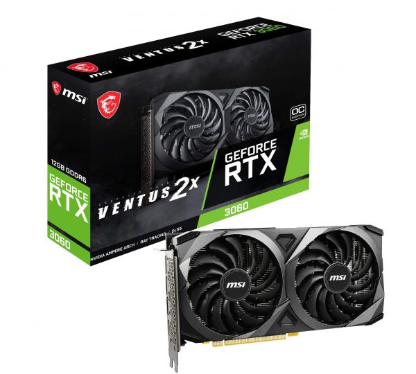 MSI GeForce RTX 3060 Ventus 2X OC 12GB GDDR6 PCI-Express Graphics Card