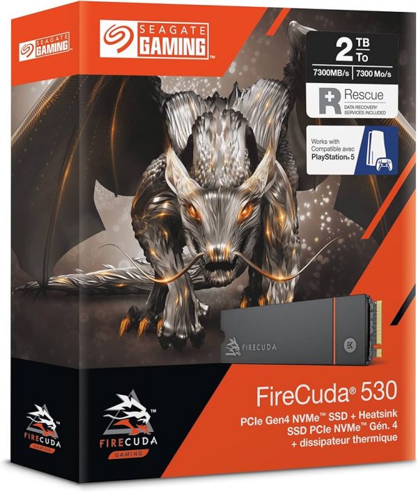 Seagate FireCuda 530R 2TB SSD PCIe 4.0 NVMe M.2 Solid State Drive with Heatsink (ZP2000GM3A073)
