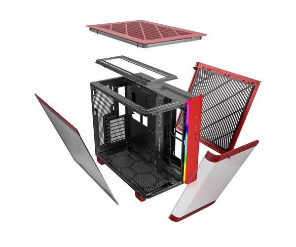 Montech KING 95 Midi-Tower, Tempered Glass, ARGB - Red - Image 4