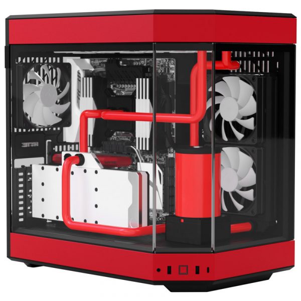 HYTE Y60 Dual Chamber Mid-Tower ATX Case - Red - Image 3
